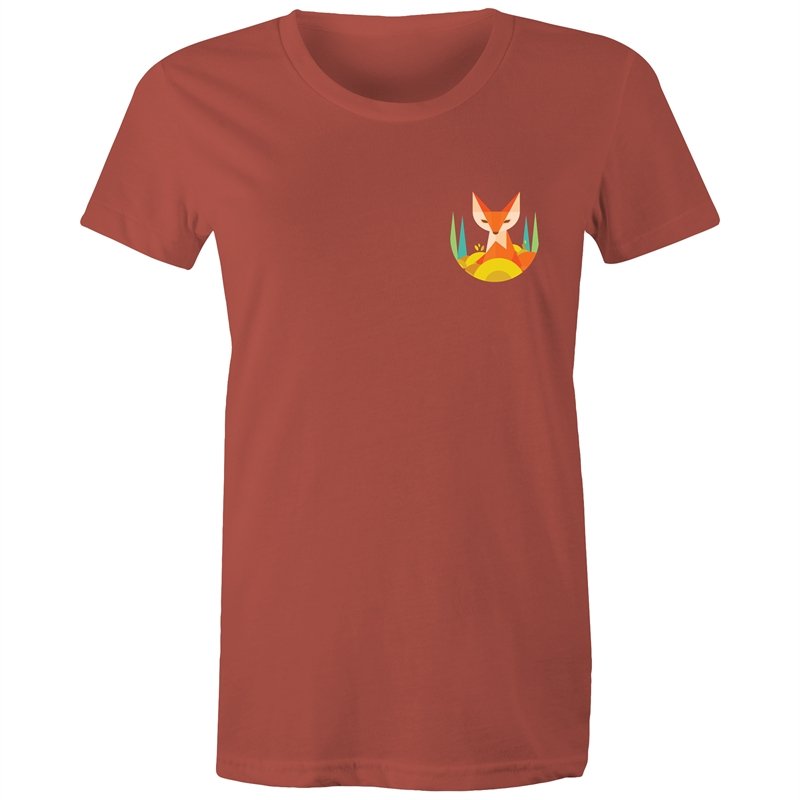 Women's Geometric Fox Pocket T-shirt