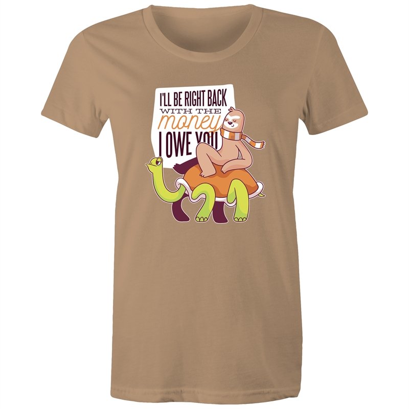 Women's Funny I'll Be Right Back With The Money T-shirt