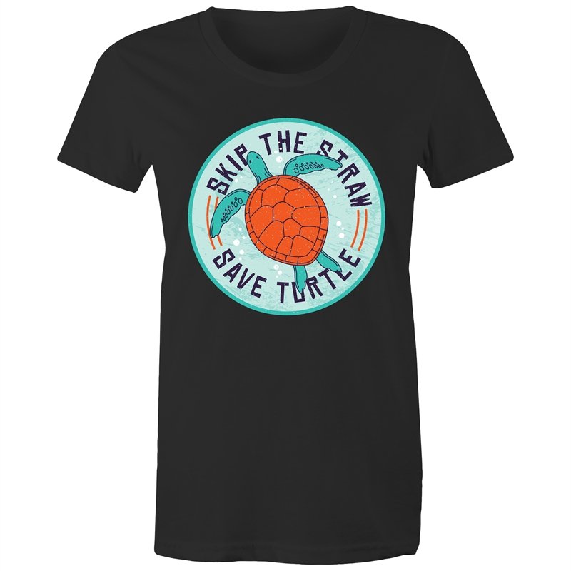 Women's Skip The Straw Save Turtles T-shirt