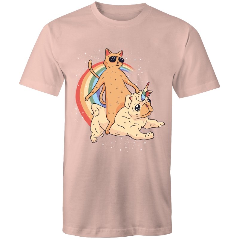 Men's Funny Cat Riding Unicorn T-shirt