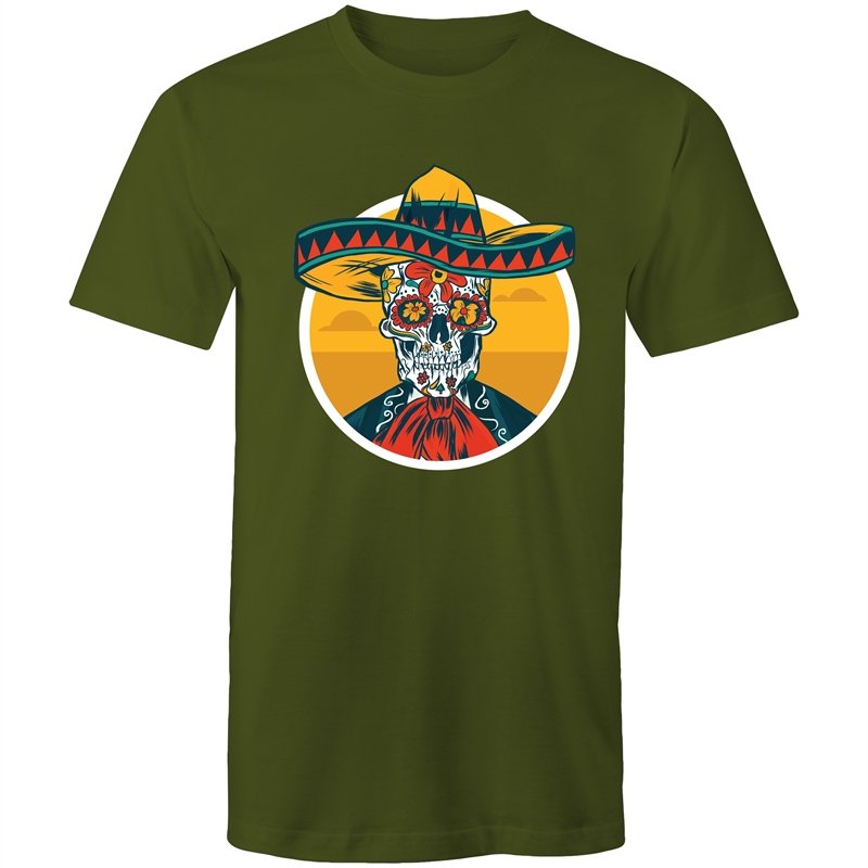 Men's Floral Mexican Skull T-shirt
