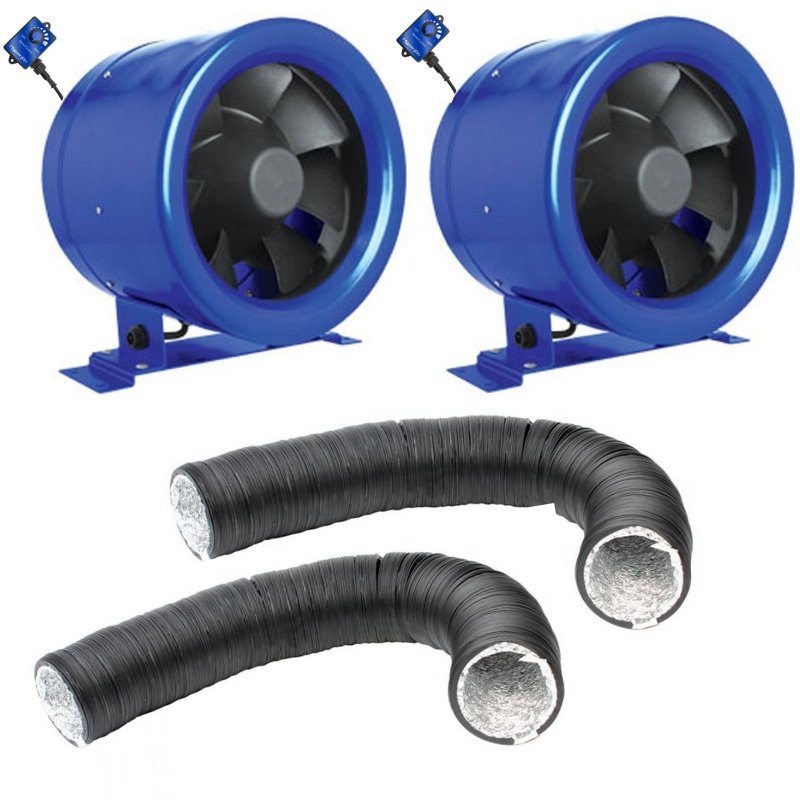 8 Inch Hyper Fan + PVC Ducting Kit