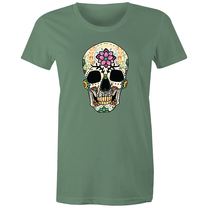 Women's Flower Sugar Skull T-shirt