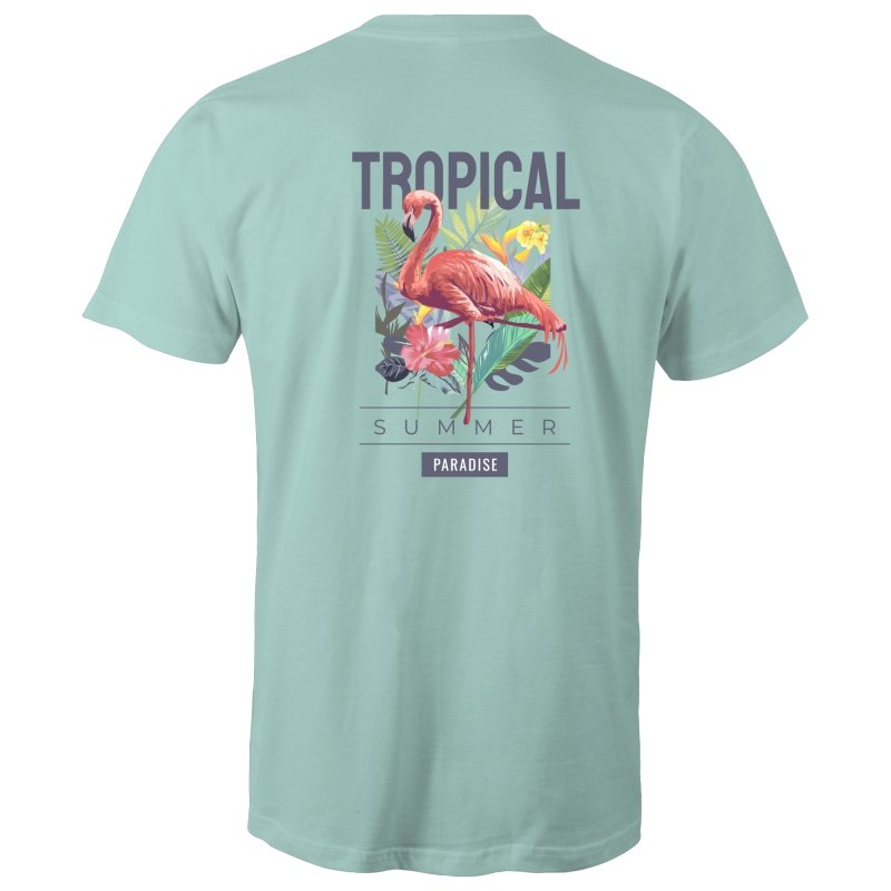 Men's Summer T-shirt With Back Flamingo Print