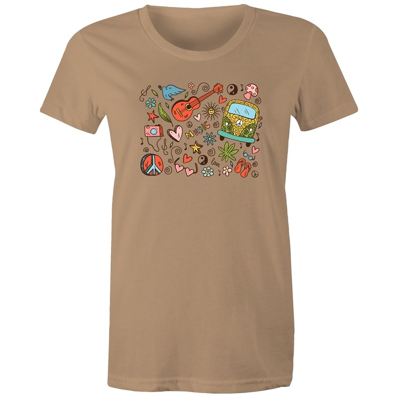 Women's Hippie Designed T-shirt