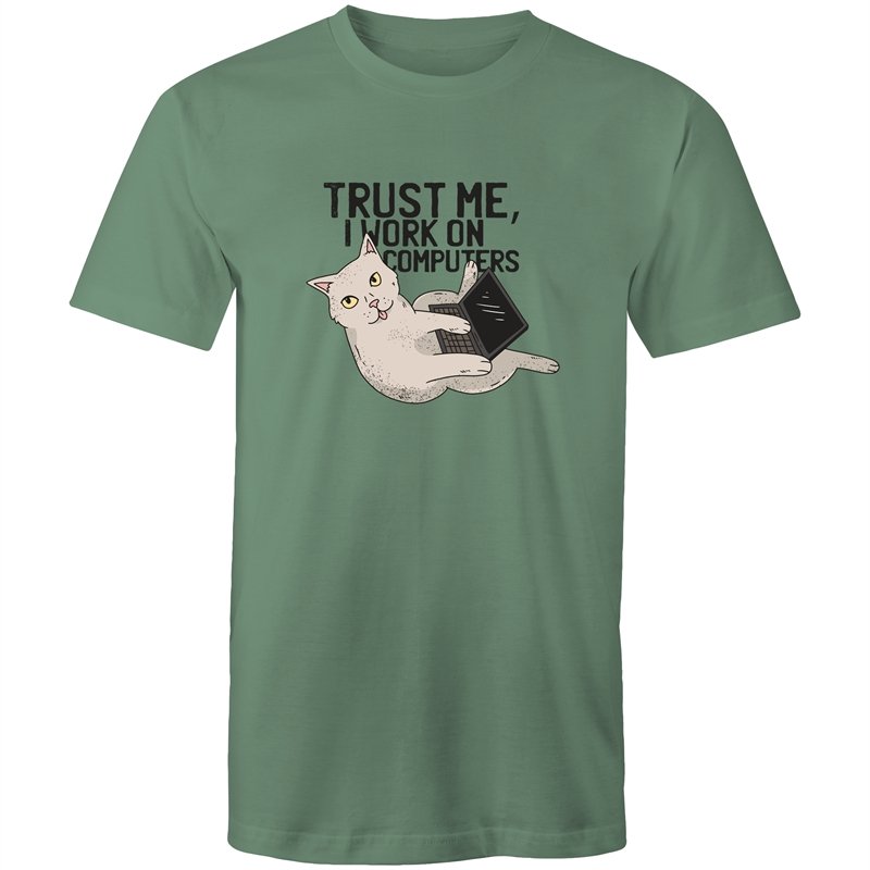 Men's Trust Me, I Work On Computers Cat T-shirt