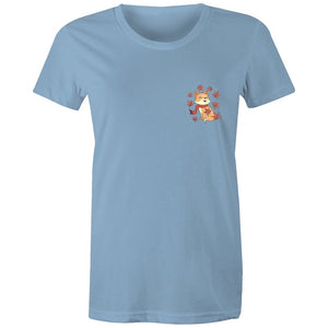 Women's Cute Spring Fox Pocket T-shirt