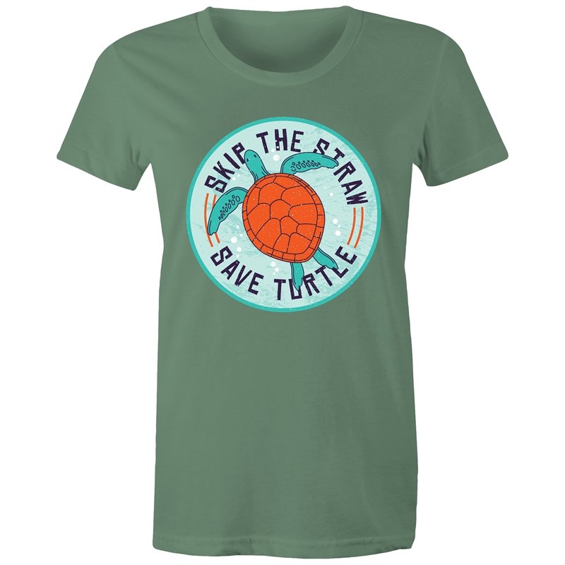 Women's Skip The Straw Save Turtles T-shirt