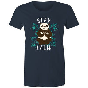 Women's Yoga Stay Calm Panda T-shirt