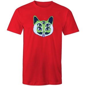 Men's Trippy Green Cat T-shirt
