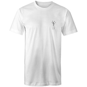 Men's Long Styled Dancing Skeleton Pocket T-shirt