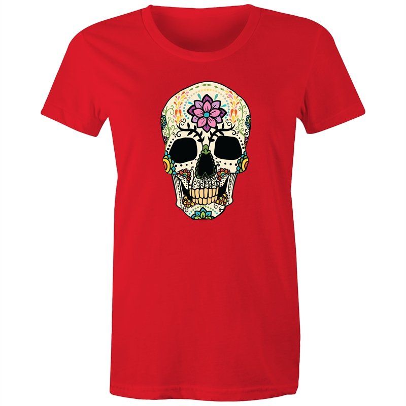Women's Flower Sugar Skull T-shirt