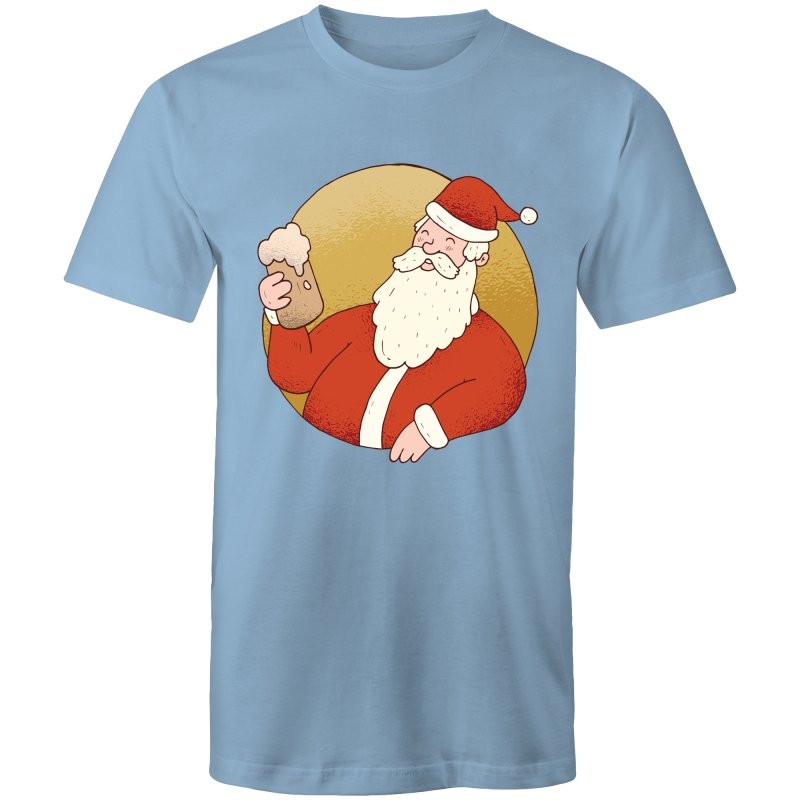 Men's Beer Drinking Santa T-shirt