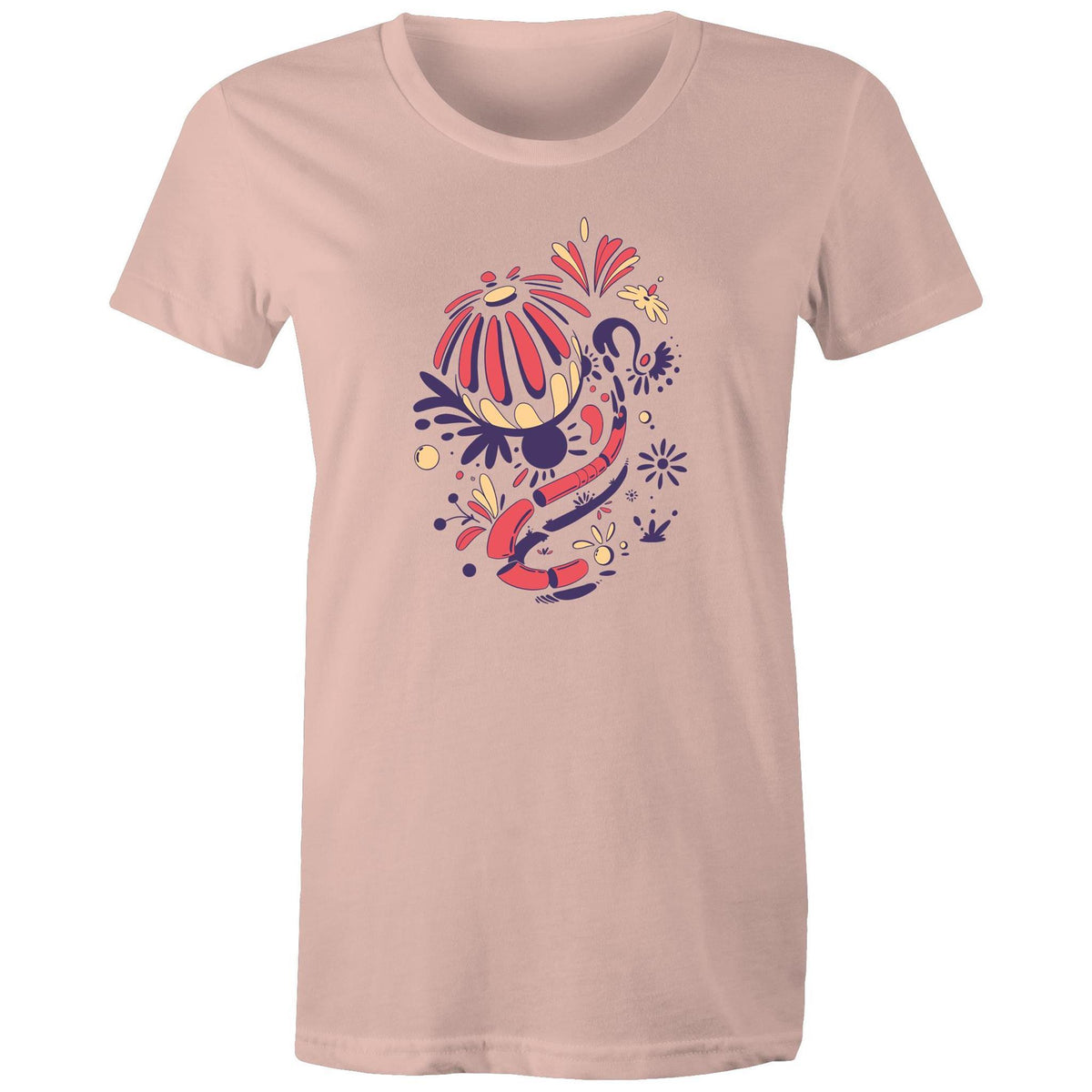 Women's Abstract Flower Art T-shirt