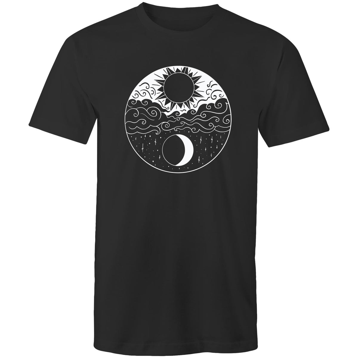 Men's Cool Sun And Moon Art T-shirt