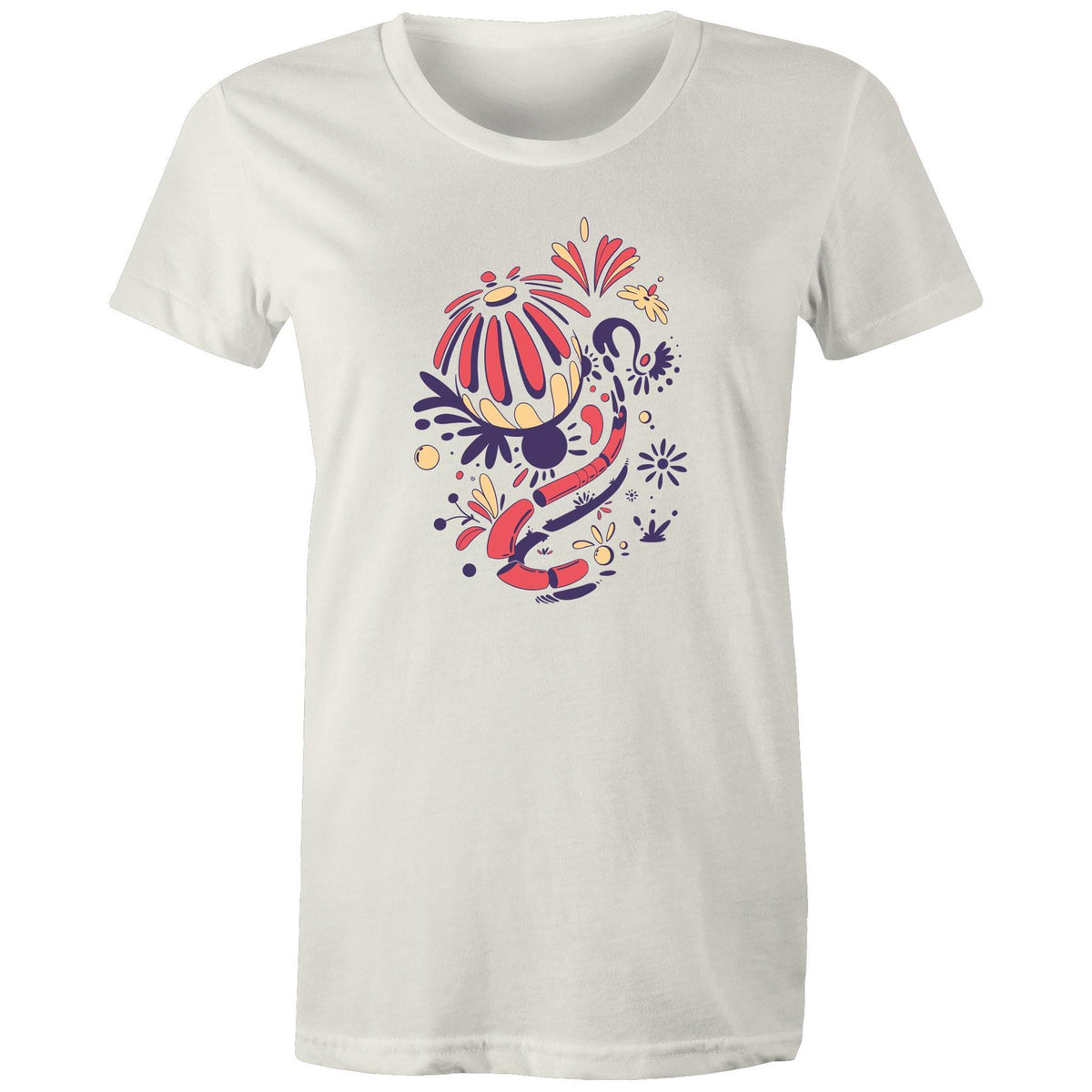 Women's Abstract Flower Art T-shirt