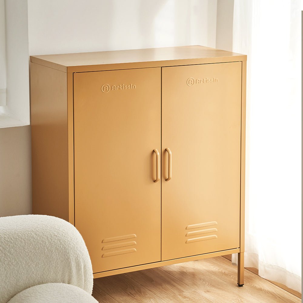 Sweetheart Yellow Metal Storage Shelf / Locker