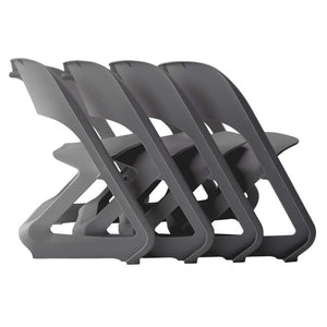Stackable 4 Pack Of Grey Kitchen Dining Chairs