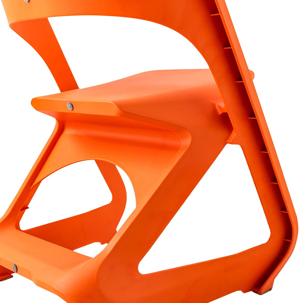 Stackable 4 Pack Of Orange Kitchen Dining Chairs