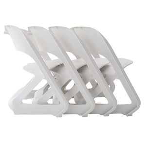 Stackable 4 Pack Of White Kitchen Dining Chairs