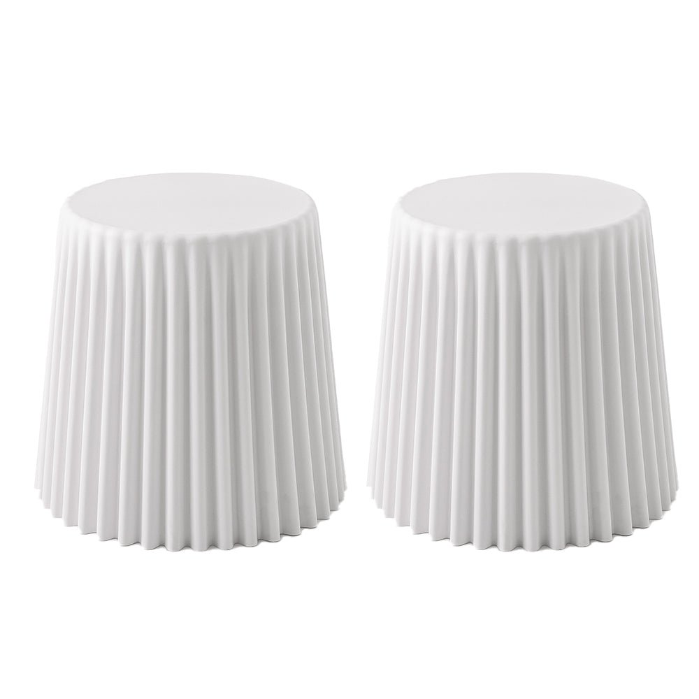 White Cupcake Stool - 2 Pack