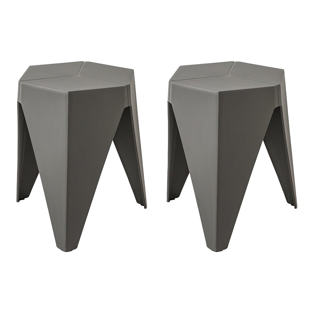 Grey Plastic Stacking Puzzle Stools - 2 Pack