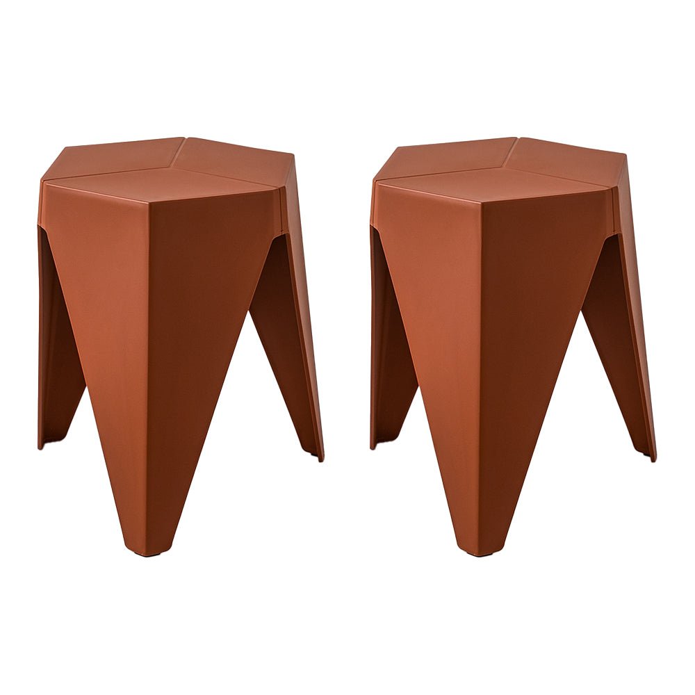 Red Plastic Stacking Puzzle Stools - 2 Pack