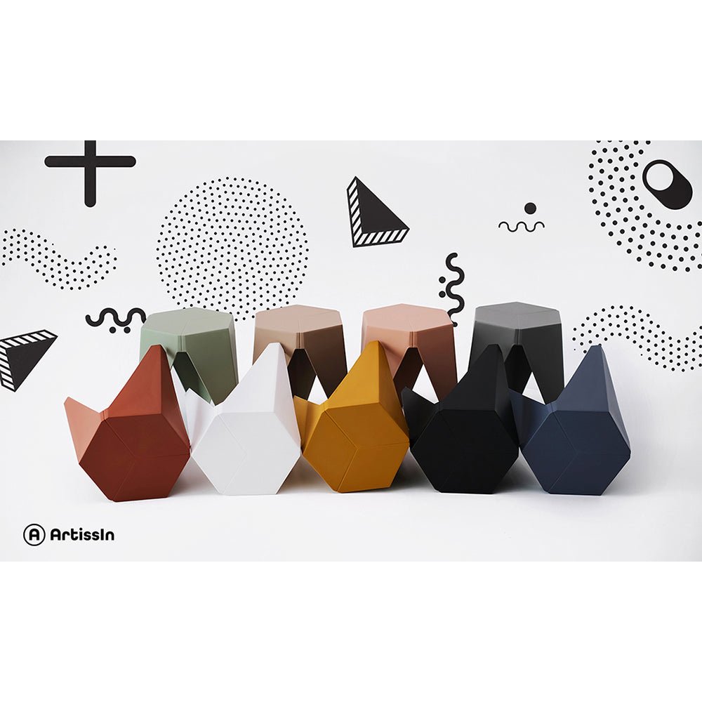 White Plastic Stacking Puzzle Stools - 2 Pack