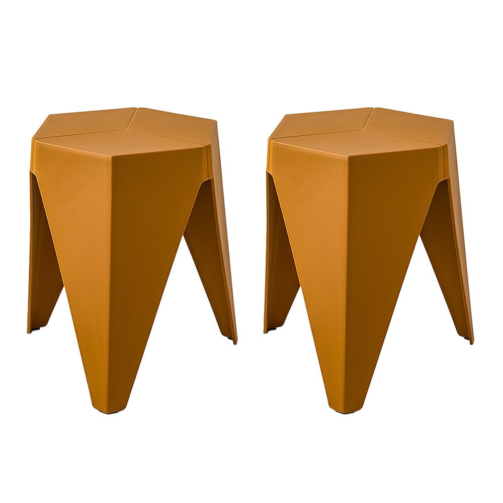 Yellow Plastic Stacking Puzzle Stools - 2 Pack