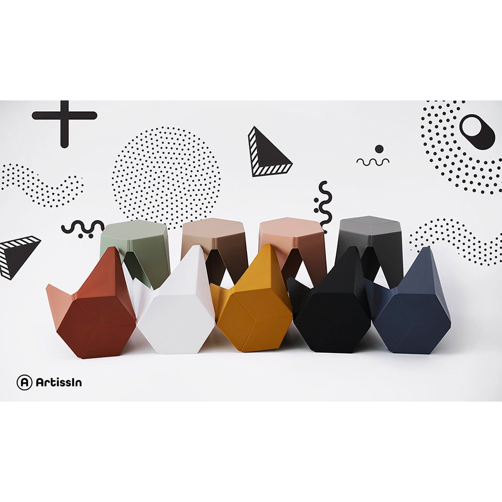 Yellow Plastic Stacking Puzzle Stools - 2 Pack