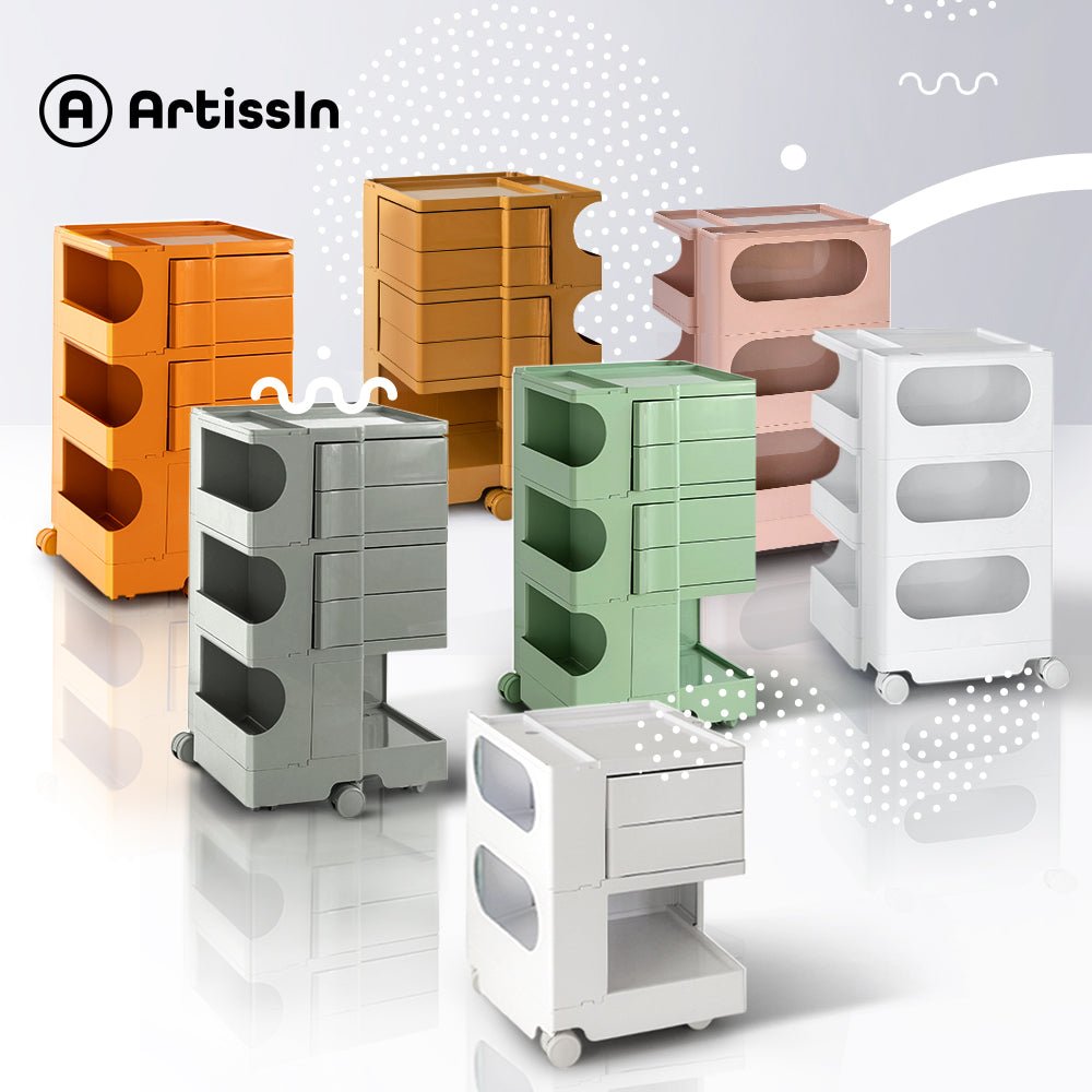 5 Tier Green Trolley Side Table / Organizer