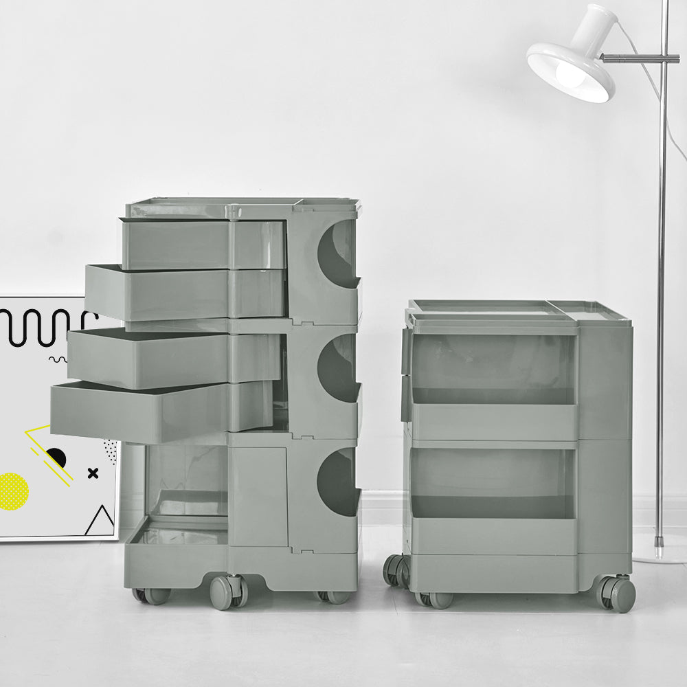 5 Tier Grey Trolley Side Table / Organizer