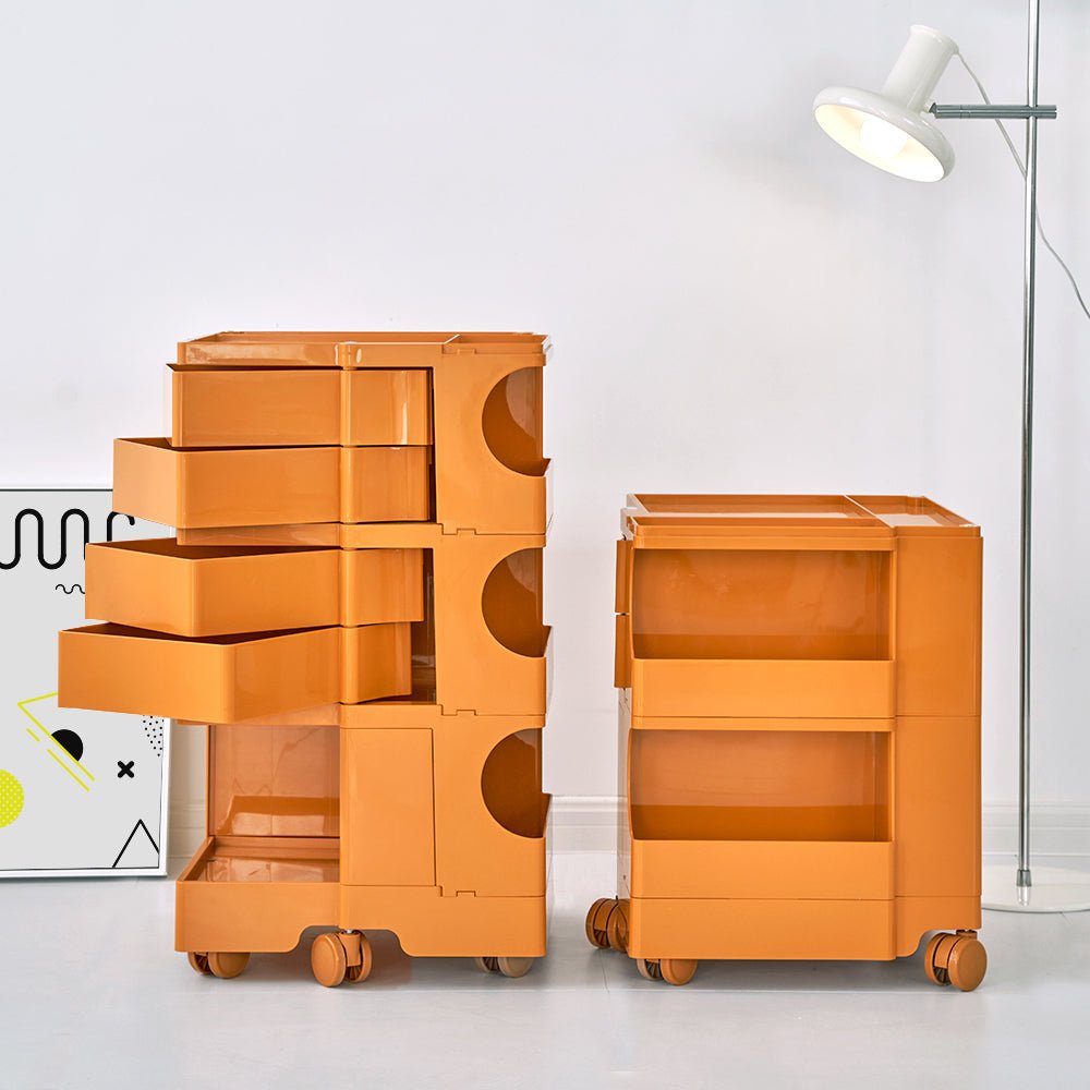 5 Tier Orange Trolley Side Table / Organizer