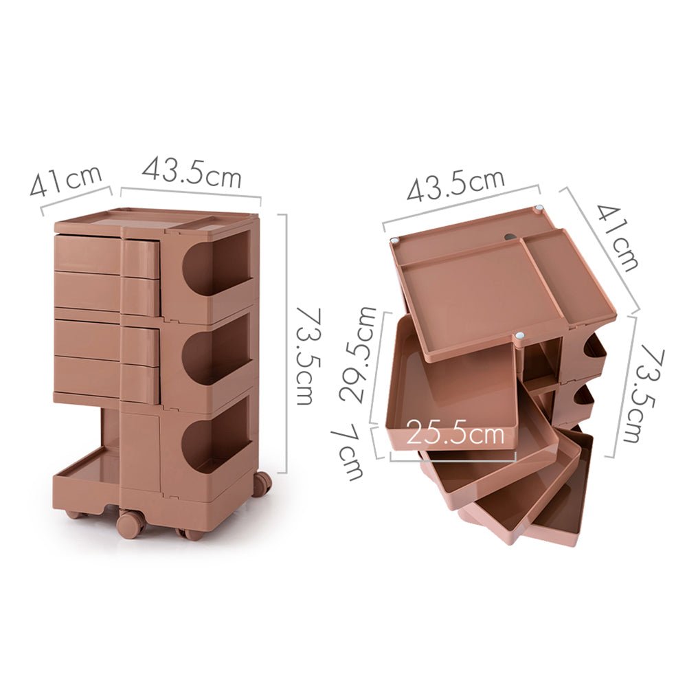 5 Tier Pink Trolley Side Table / Organizer