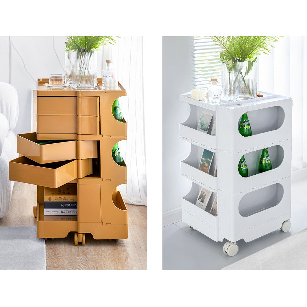 5 Tier Pink Trolley Side Table / Organizer