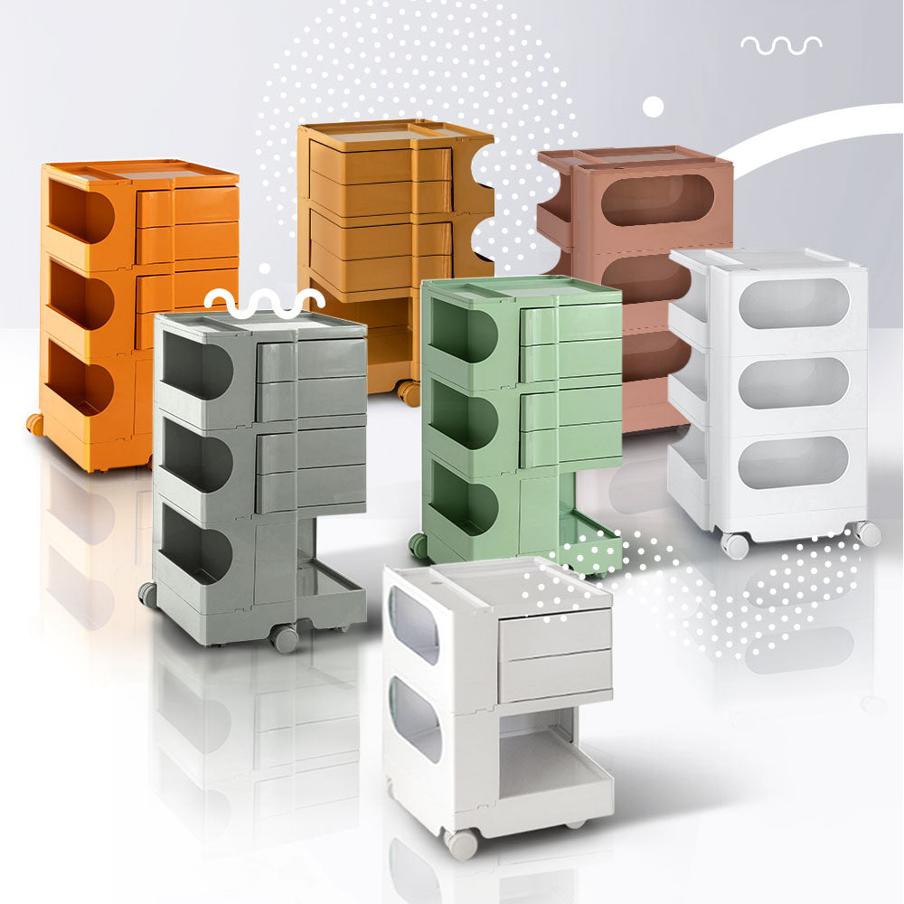 5 Tier Pink Trolley Side Table / Organizer