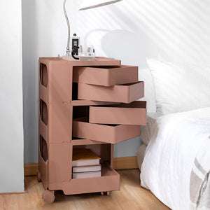 5 Tier Pink Trolley Side Table / Organizer