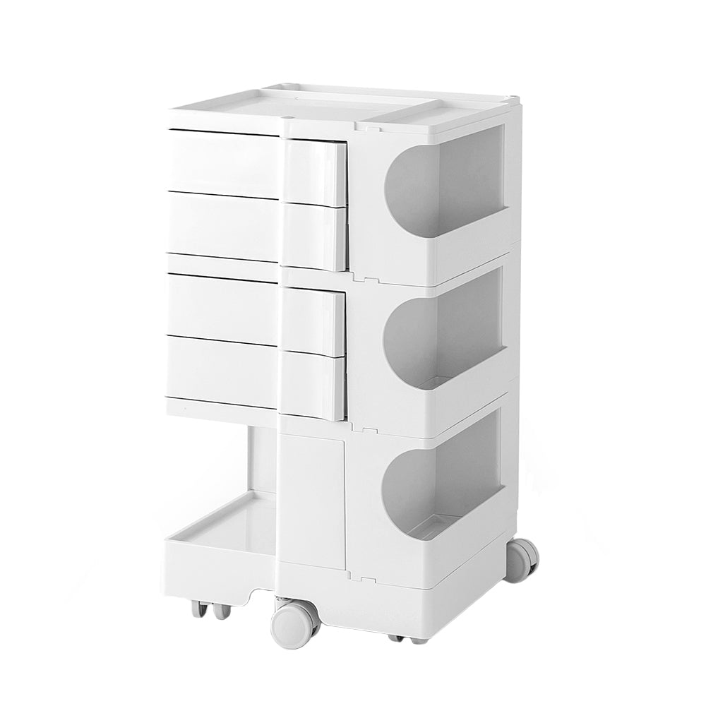 5 Tier White Storage Organizer Trolley