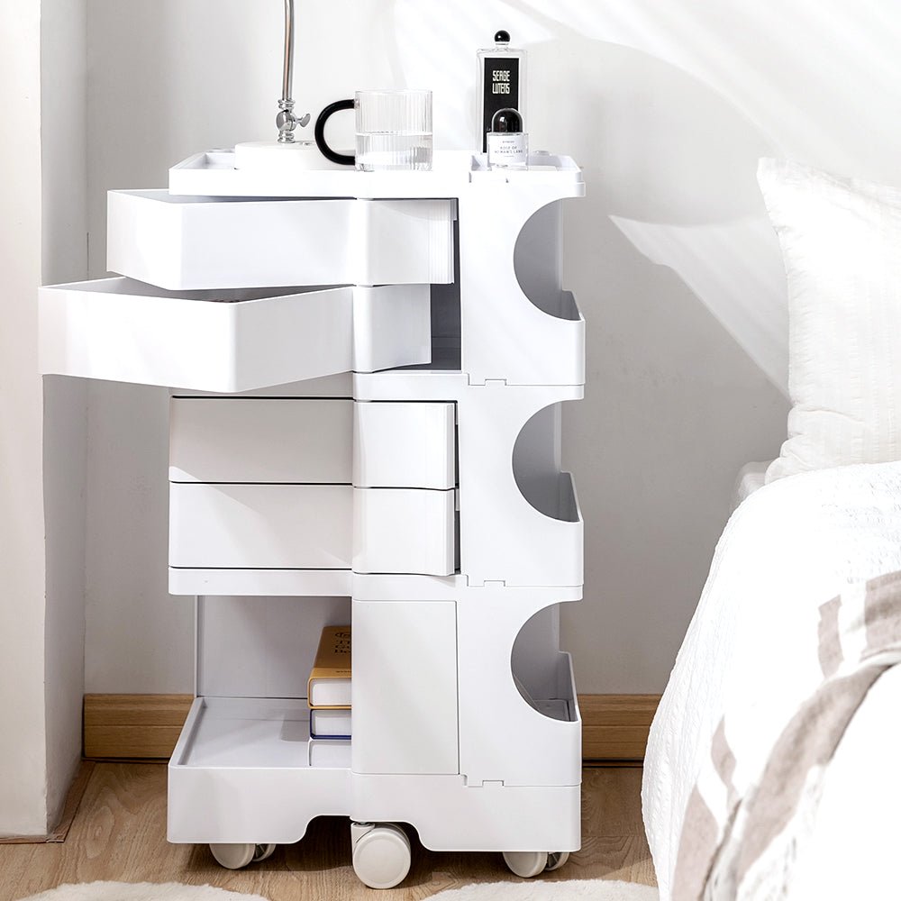 5 Tier White Storage Organizer Trolley