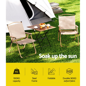 Gardeon Camping Chairs | Portable Folding Beach Chair | Patio Furniture