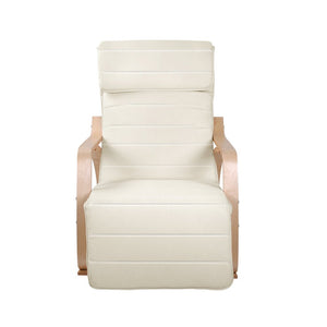 Beige Adjustable Fabric Rocking Armchair
