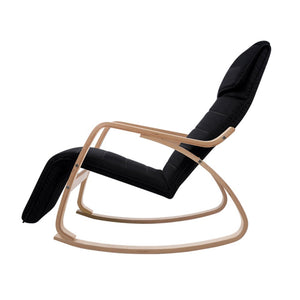 Black Adjustable Fabric Rocking Armchair