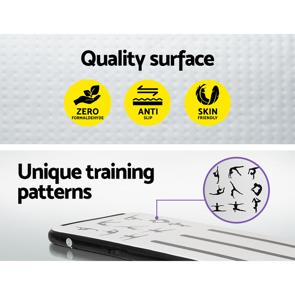 3M Air Track Gymnastics Tumbling Mat | Exercise Cheerleading | Unique Black