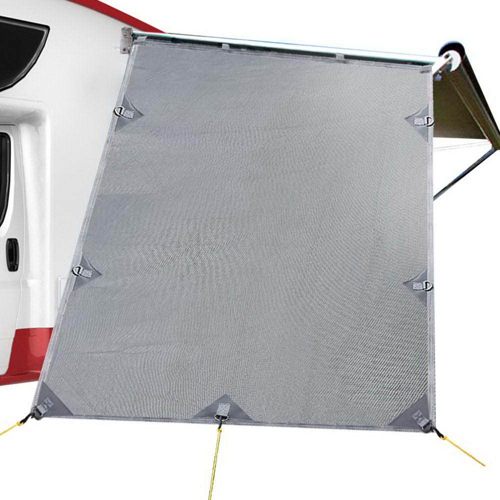 Grey Caravan Privacy Screen - 1.95 x 2.2M | Sun Shade Awning