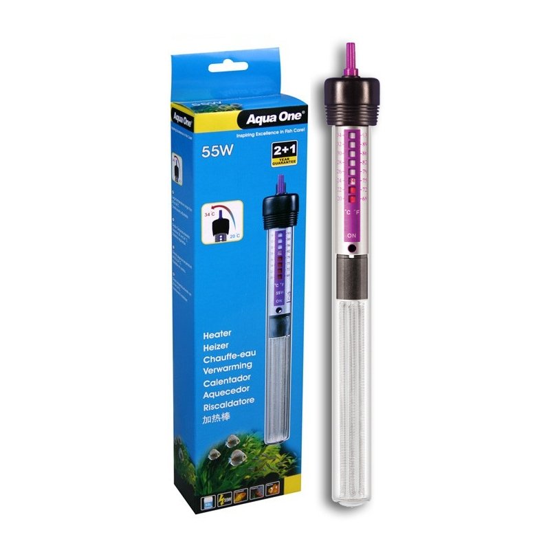 Aqua One Glass Water Heater - 55W