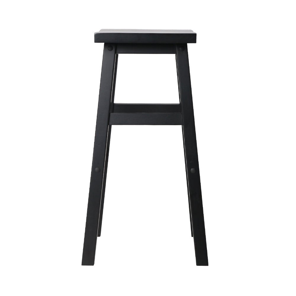 Black Beech Wood Bar Stools - Twin Pack