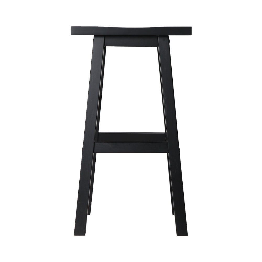 4 Black Beech Wood Bar Stools - 4 Pack