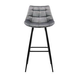 Grey Hippie Velvet Bar Stools - 2 Pack