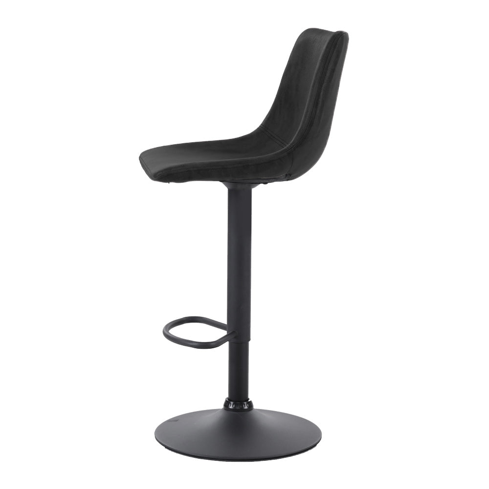 Set of 2 Bar Stools With Gas Lift- Black