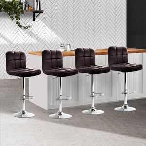 Set of 4 Swivel Bar Stools With Gas Lift